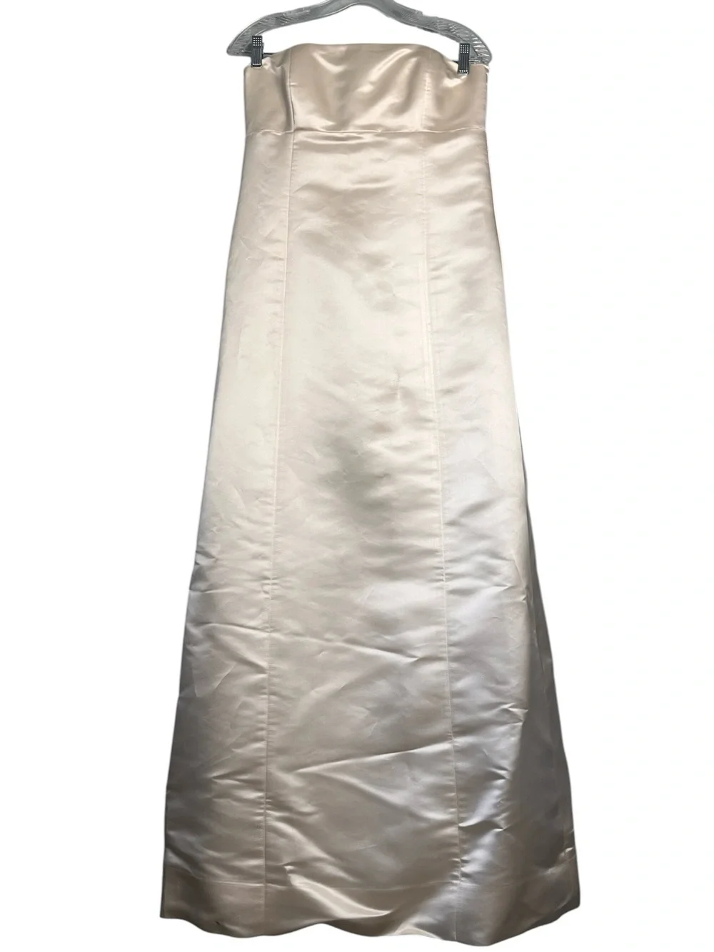 J.CREW Vivian Strapless Ivory 100% Silk Satin Wedding Bridal Gown Size 10